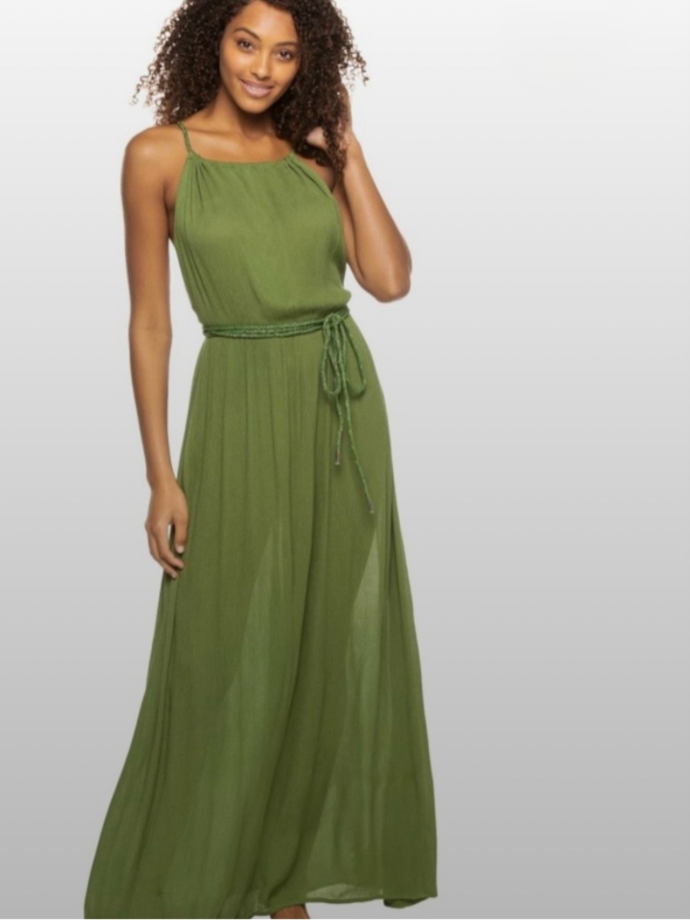 elan Green 100% Rayon Maxi Dress Size M